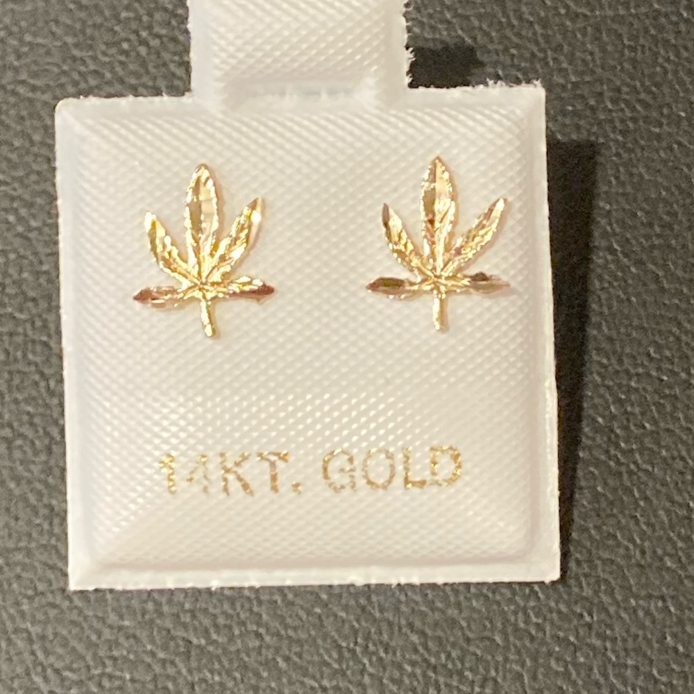 14k Marihuana Earrings